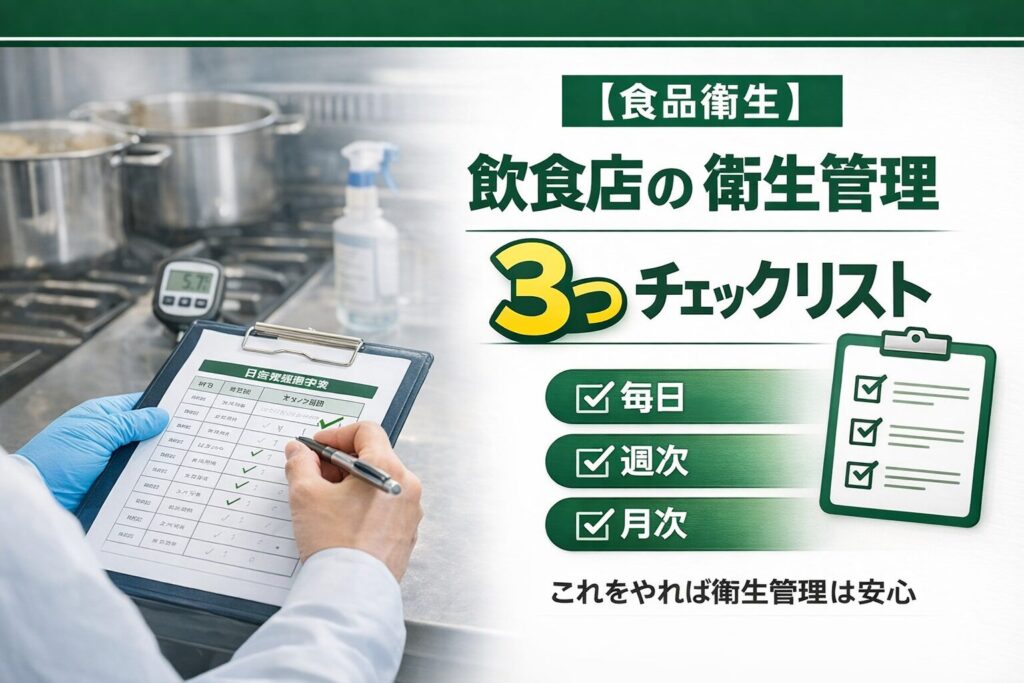 飲食店の衛生管理チェックリスト【毎日・週次・月次テンプレ付き】