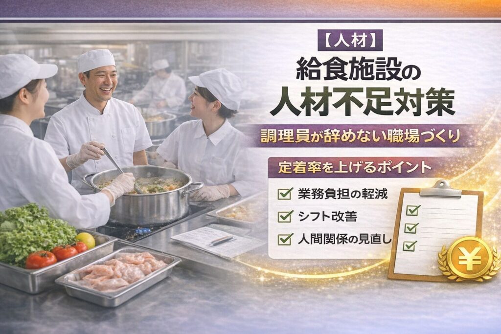 給食施設の人材不足対策 調理員が辞めない職場を作る7つの方法